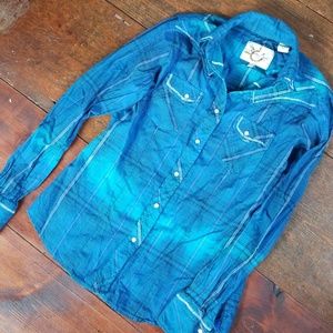 Flannel Blues Country Western Long Sleeves Sm.